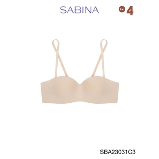 Sabina Doomm Doomm Level 4 เสื้อชั้นใน เกาะอก ไร้โครง รหัส SBA23031C3 - สีเนื้อเข้ม