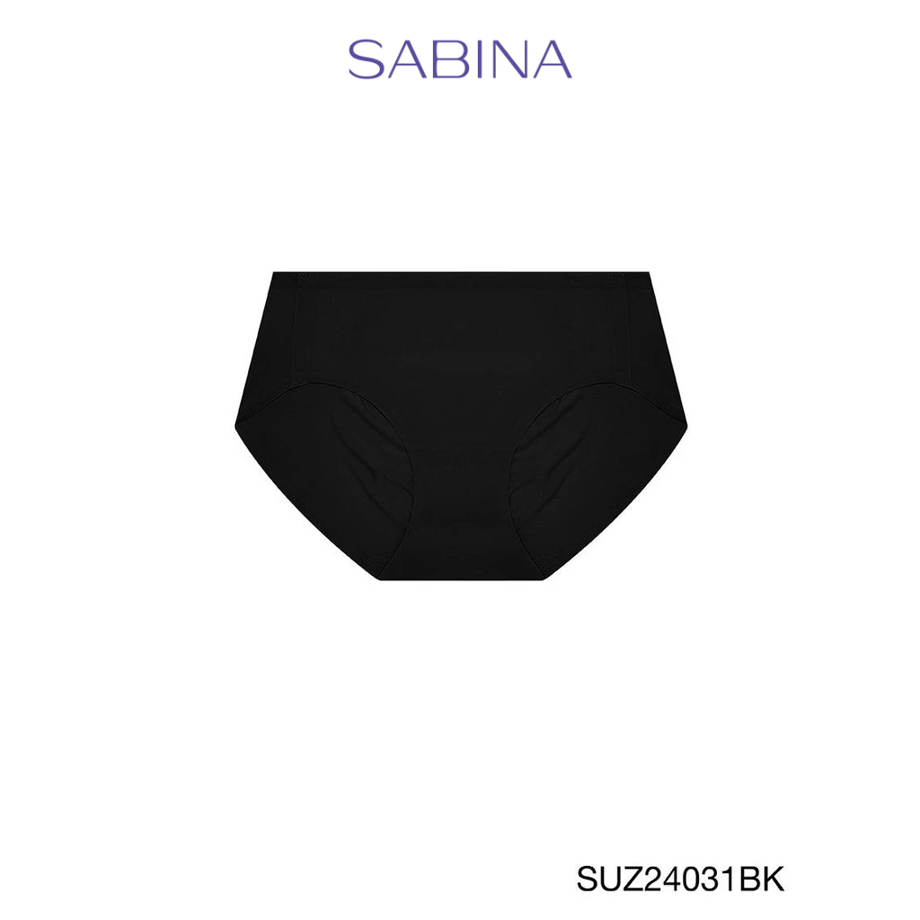 Sabina Panty Zone Seamless Series กางเกงในทรงเอวสูงปานกลาง รหัส SUZ24031BK - สีดำ