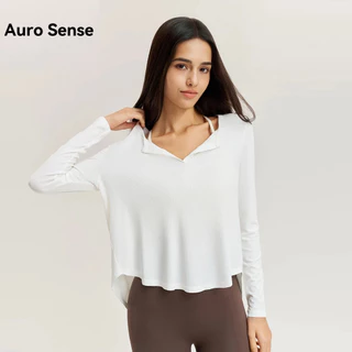 Auro Sense เสื้อ เสื้อยืด เสื้อแขนยาว ออกกำลังกาย แบบหลวม สำหรับ ผู้หญิง เหมาะสำหรับ ฟิตเนส โยคะ การออกกำลังกาย ห้องมีแ
