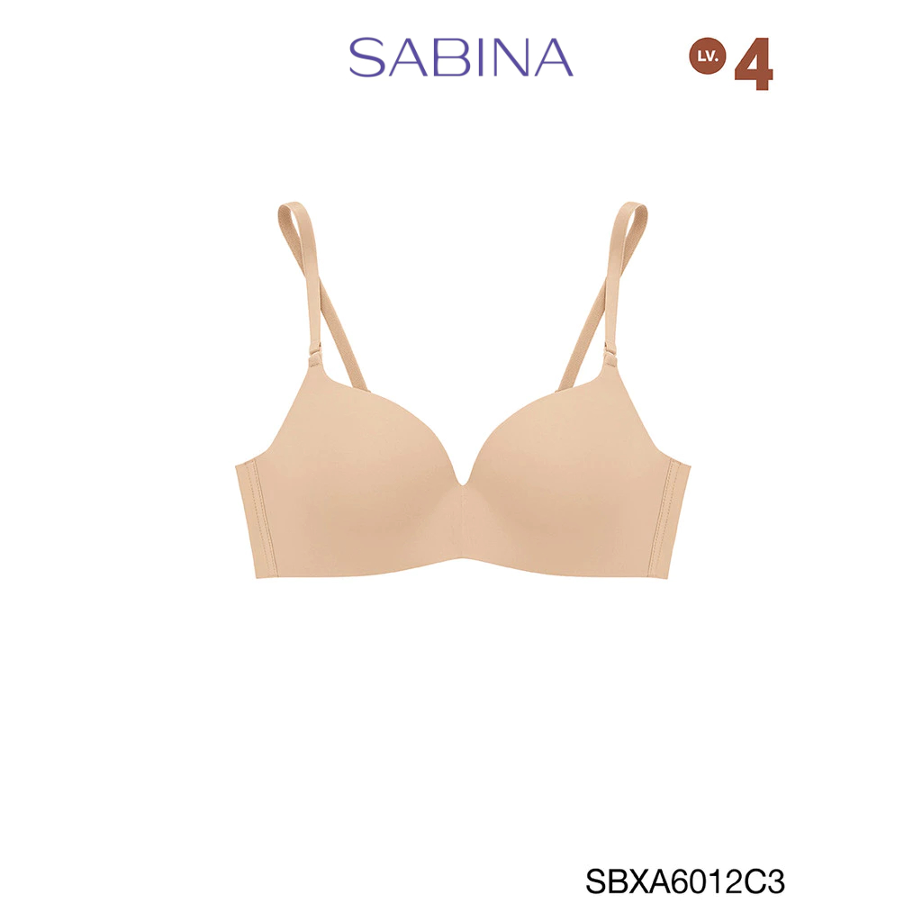 Sabina Doomm Doomm Level 4 เสื้อชั้นใน ไร้ตะเข็บ  ไร้โครง รหัส SBXA6012C3 - สีเนื้อเข้ม