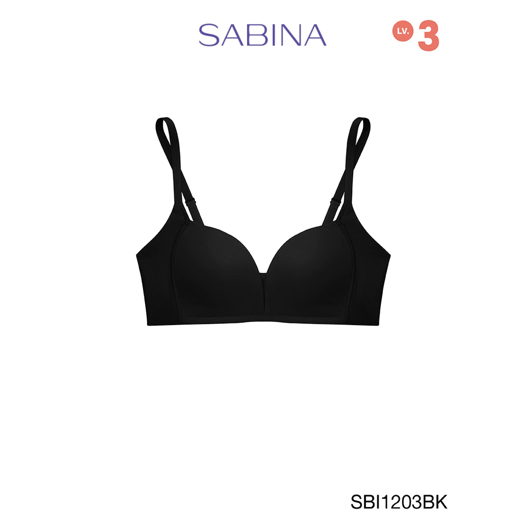 Sabina Modern V Level 3 เสื้อชั้นใน ไร้ตะเข็บ  ไร้โครง รหัส SBI1203BK - สีดำ