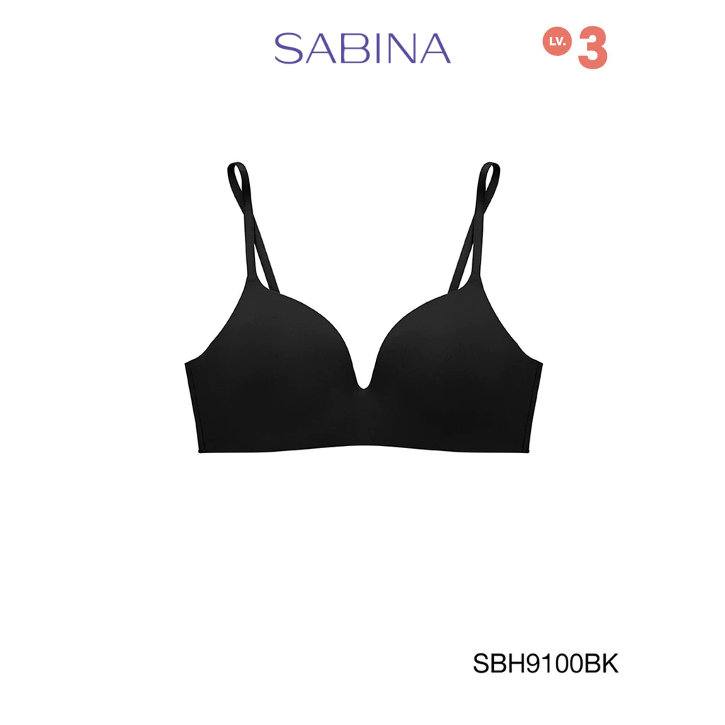 Sabina Soft Doomm Level 3 เสื้อชั้นใน ไร้ตะเข็บ  ไร้โครง รหัส SBH9100BK - สีดำ