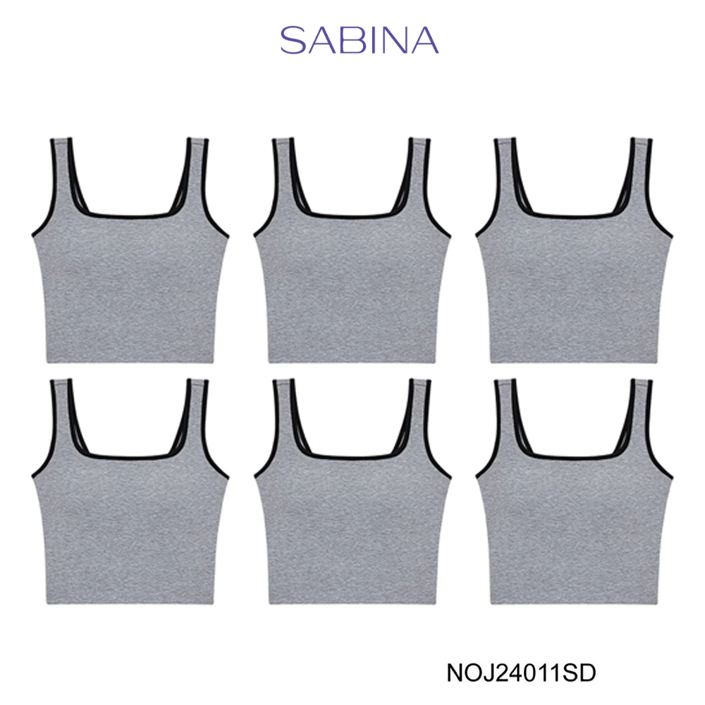 Sabina Bra Tops (Set 6 ชิ้น) [Online Exclusive] Loungewear เสื้อกล้าม รหัส NOJ24011SD - สีเทาเข้ม