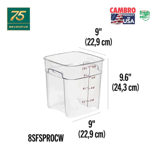 CAMBRO กล่องถนอมอาหารมีที่จับมีสเกลทนความร้อน โพลีคาร์บอนเนต รุ่น Fresh PRO