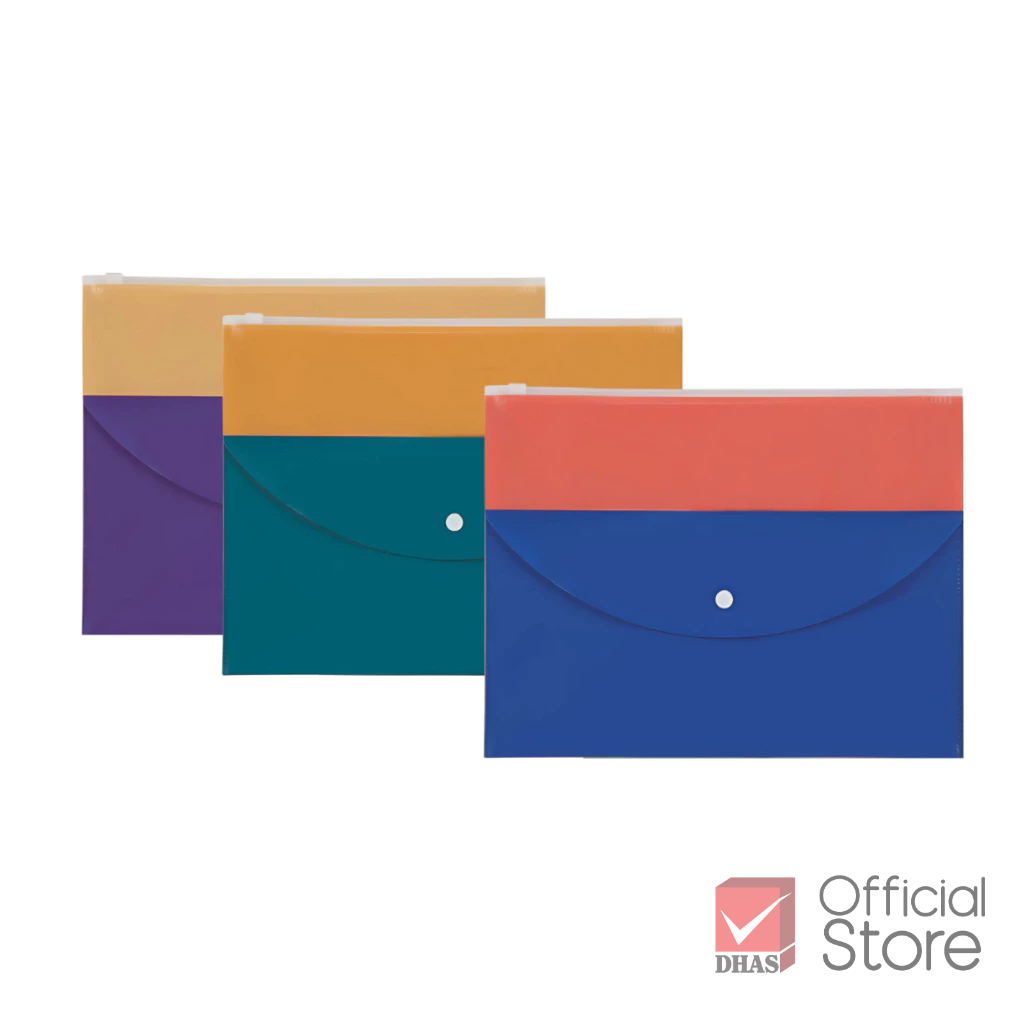 Elephant แฟ้ม แฟ้มซิป กระเป๋าซิป ทูโทน มัลติฟังก์ชั่น MB02 A4 จำนวน 1 ชิ้น (คละสี)