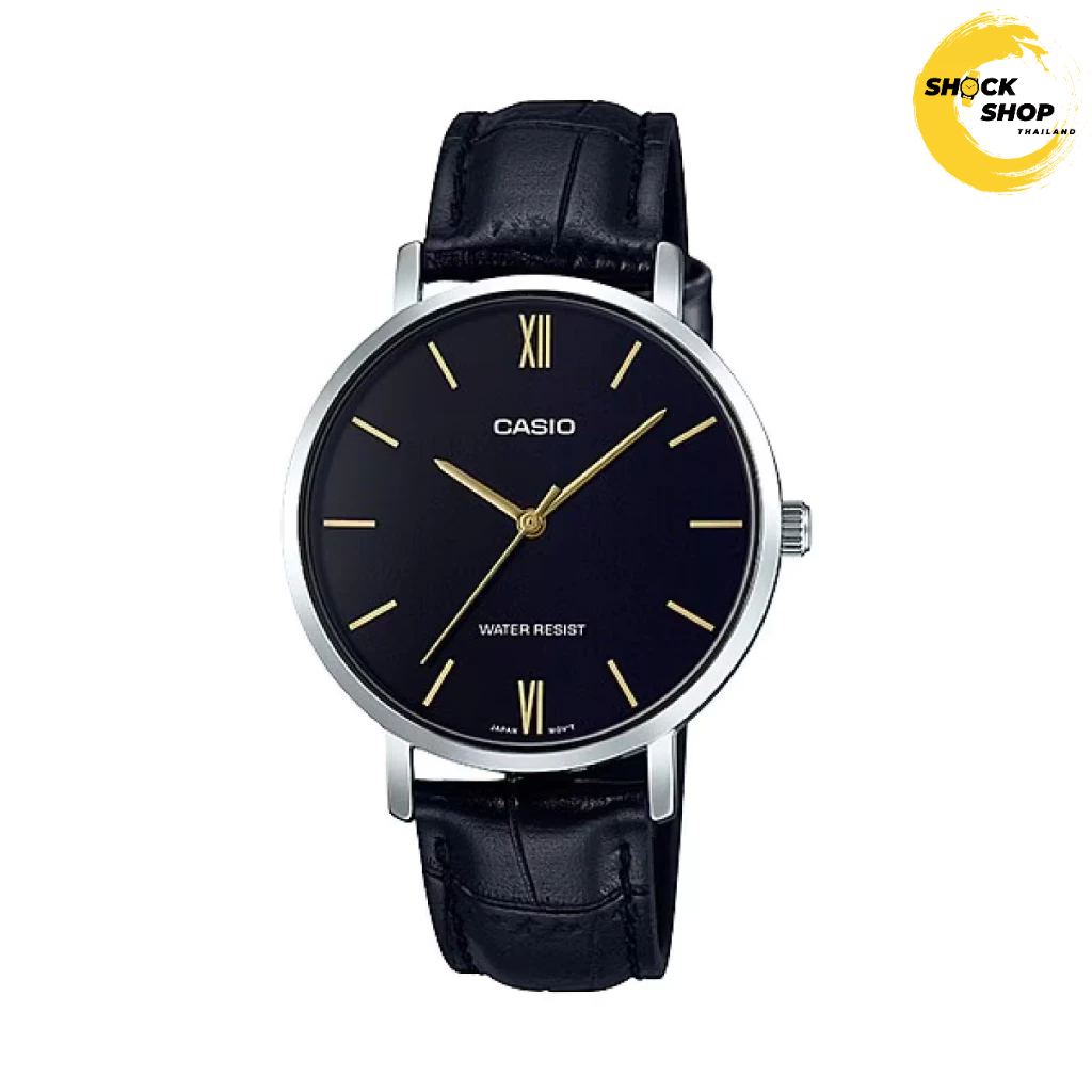 CASIO นาฬิกาผู้หญิง รุ่น LTP-VT01L-1B สายหนัง สีดำ คาสิโอ