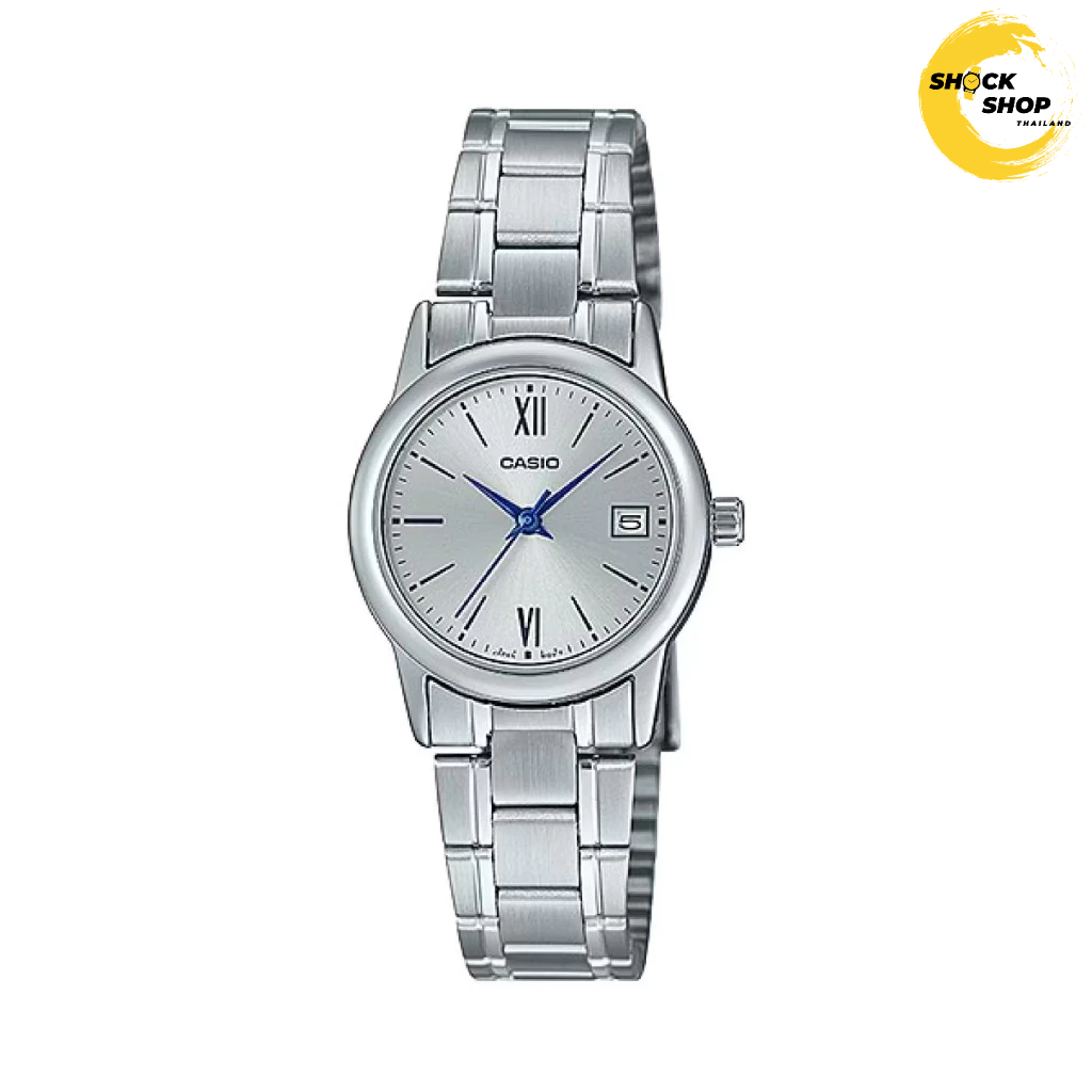 CASIO นาฬิกาผู้หญิง รุ่น LTP-V002D-7B3 วัสดุสเตนเลสสตีล สีเงิน คาสิโอ