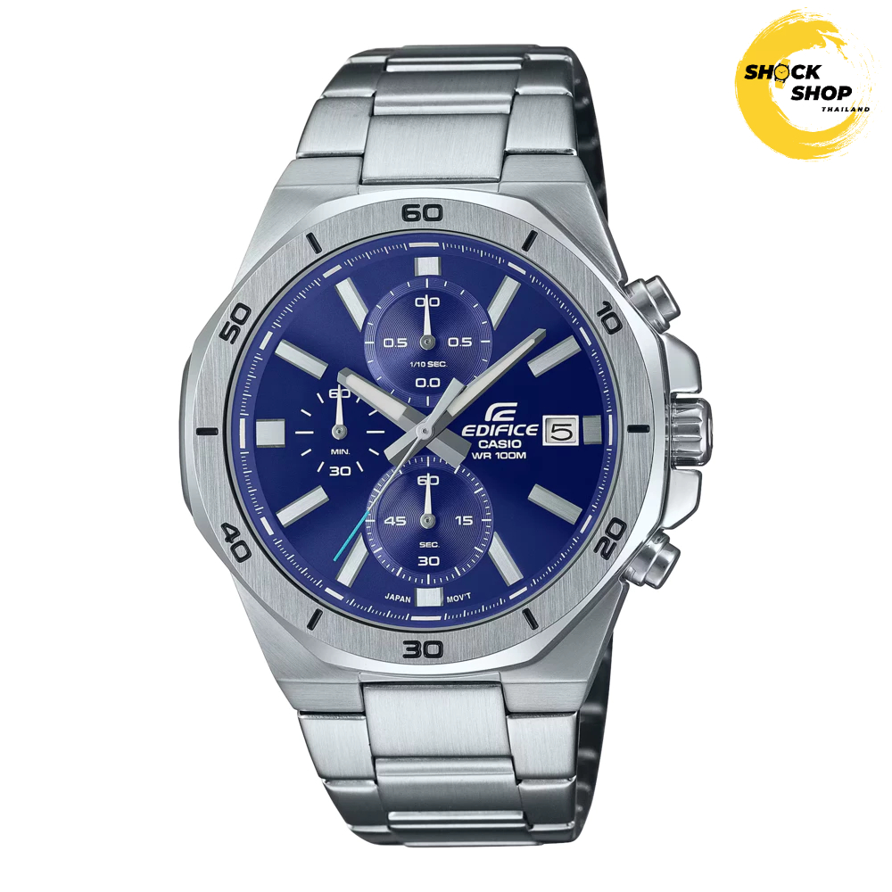 CASIO EDIFICE นาฬิกาผู้ชาย รุ่น EFV-640D-2AV วัสดุสเตนเลสสตีล สีน้ำเงิน