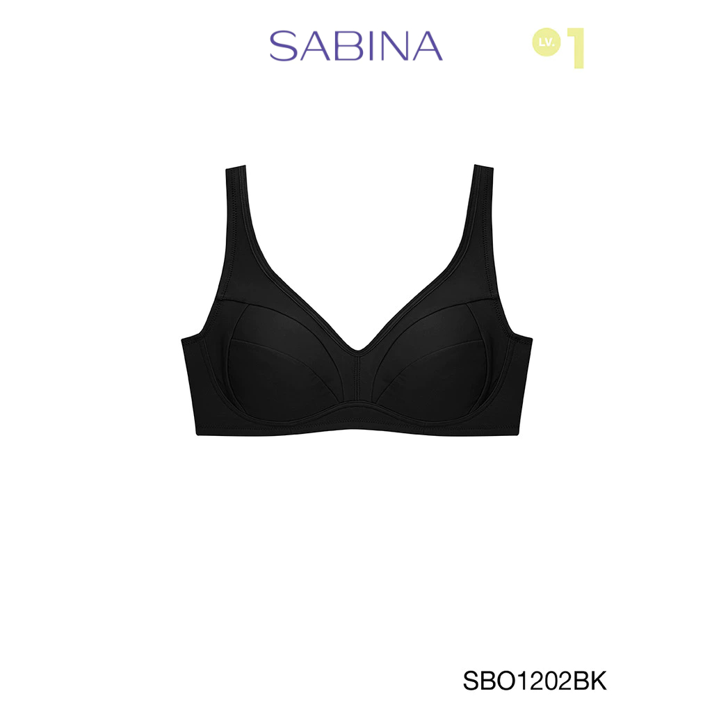 Sabina Function Bra Level 1 เสื้อชั้นใน  ไร้โครง รหัส SBO1202BK - สีดำ
