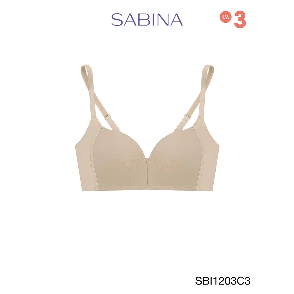 Sabina Modern V Level 3 เสื้อชั้นใน ไร้ตะเข็บ ไร้โครง รหัส SBI1203C3 - สีเนื้อเข้ม