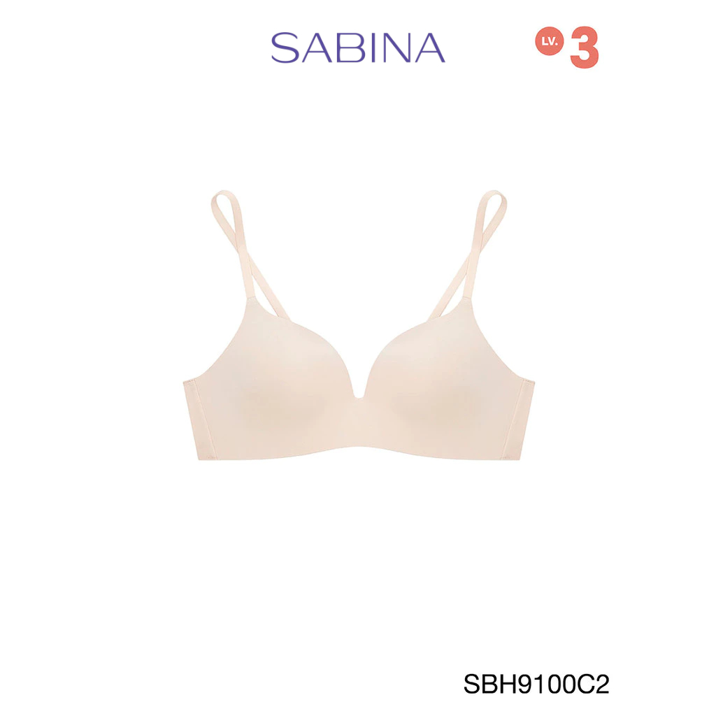 Sabina Soft Doomm Level 3 เสื้อชั้นใน ไร้ตะเข็บ  ไร้โครง รหัส SBH9100C2 - สีเนื้ออ่อน