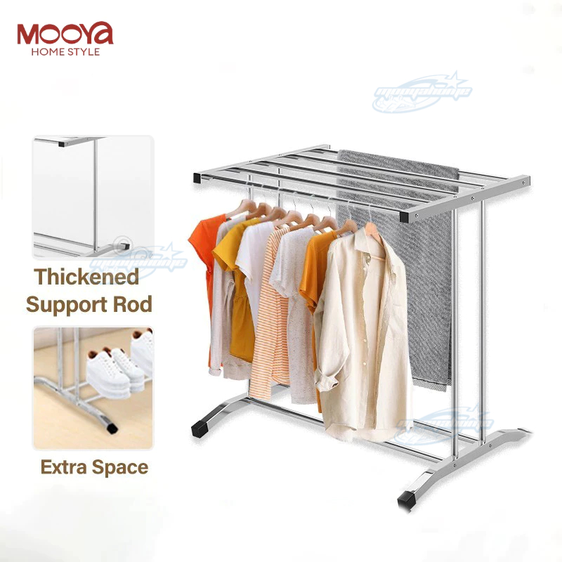 ราวตากผ้าเช็ดตัว 4/5ช่อง ราวตากผ้า ประกอบง่าย สแตนเลสกันนำ้ไม่ขี้นสนิม สำหรับคอนโด รางตากแข็งแรง ราวแขวนเสื้อ