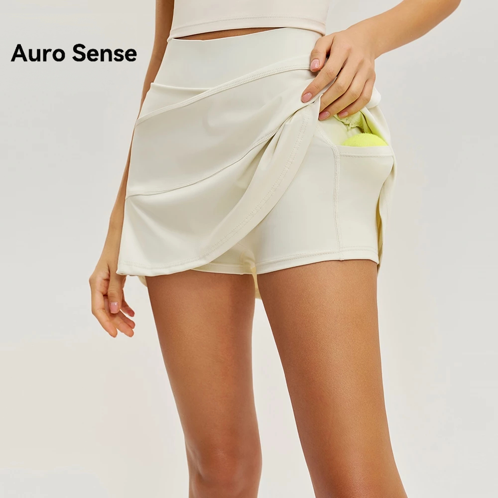 Auro Sense skirt กระโปรง ทรงเอ กระโปรงสั้น ออกกำลังกาย สำหรับ ผู้หญิง ออกแบบ จีบด้านหลัง เหมาะสำหรับ เทนนิส กอล์ฟ