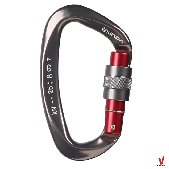 พร้อมส่ง Xinda 25KN D-shape Professional Carabiner Screw Locking Gate Carabiner - รูปที่ 7