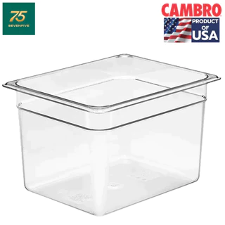 CAMBRO กล่องเก็บวัตถุดิบพลาสติกPC Food Grade ทนร้อน-เย็น ตกไม่แตก ถาดอาหาร กล่องถนอมอาหาร GN1/2 (32.5 x 26.5ซม) CAM1-2