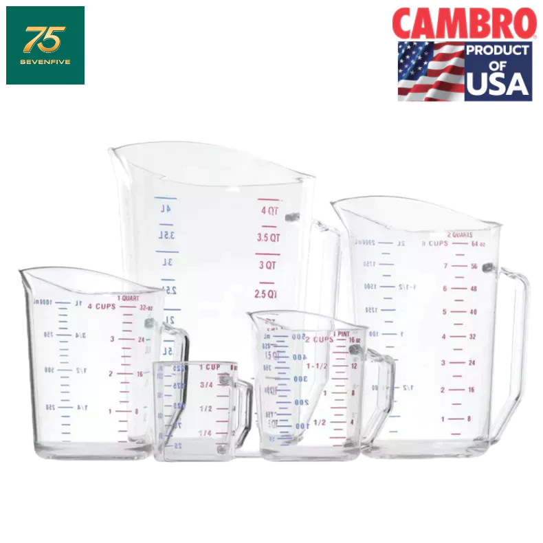 CAMBRO ถ้วยตวง เหยือกตวง แก้วตวง กระบอกตวง พลาสติกโพลีคาร์บอเนต สีใส CAM1-25MCCW-135