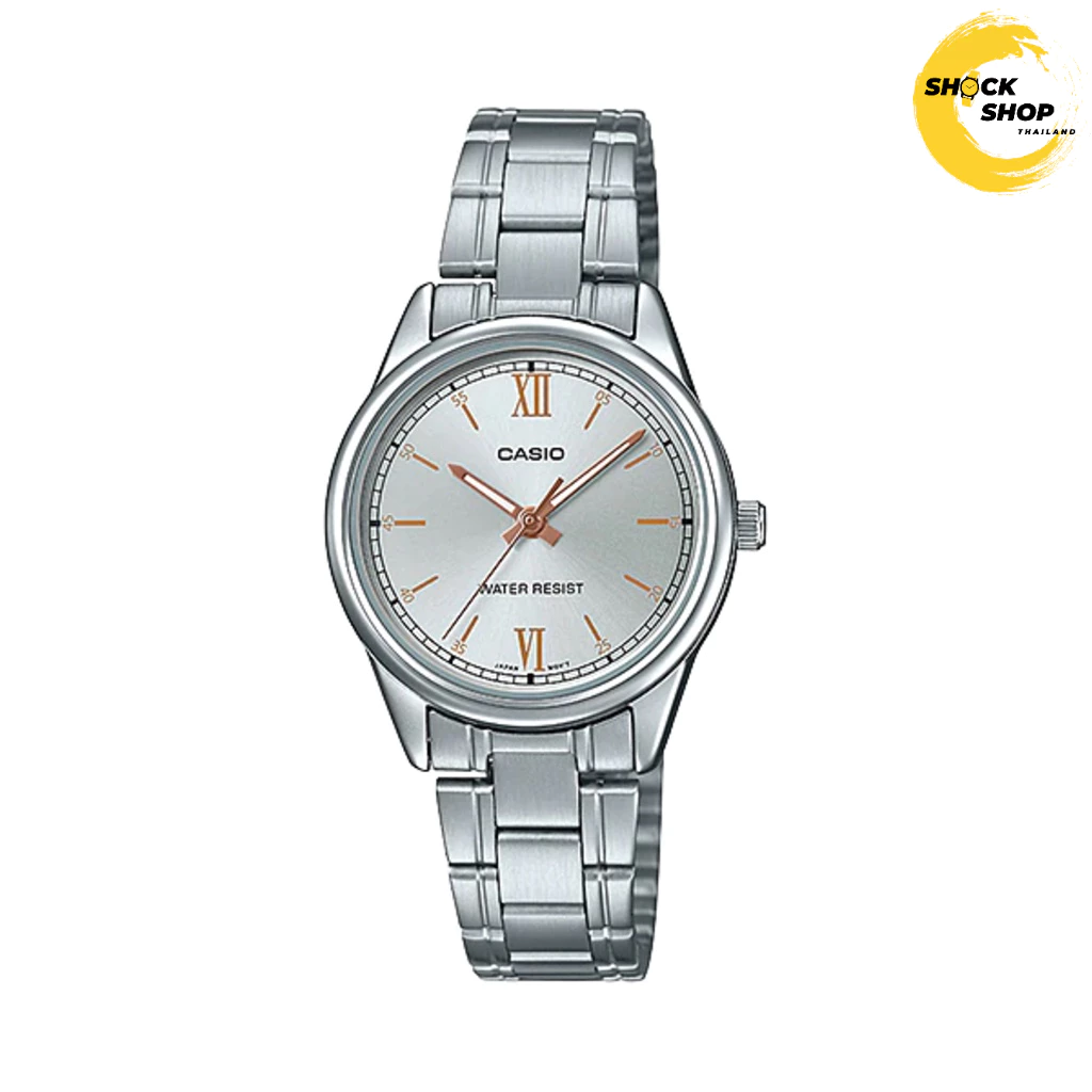 CASIO นาฬิกาผู้หญิง รุ่น LTP-V005D วัสดุสเตนเลสสตีล สีเงิน คาสิโอ
