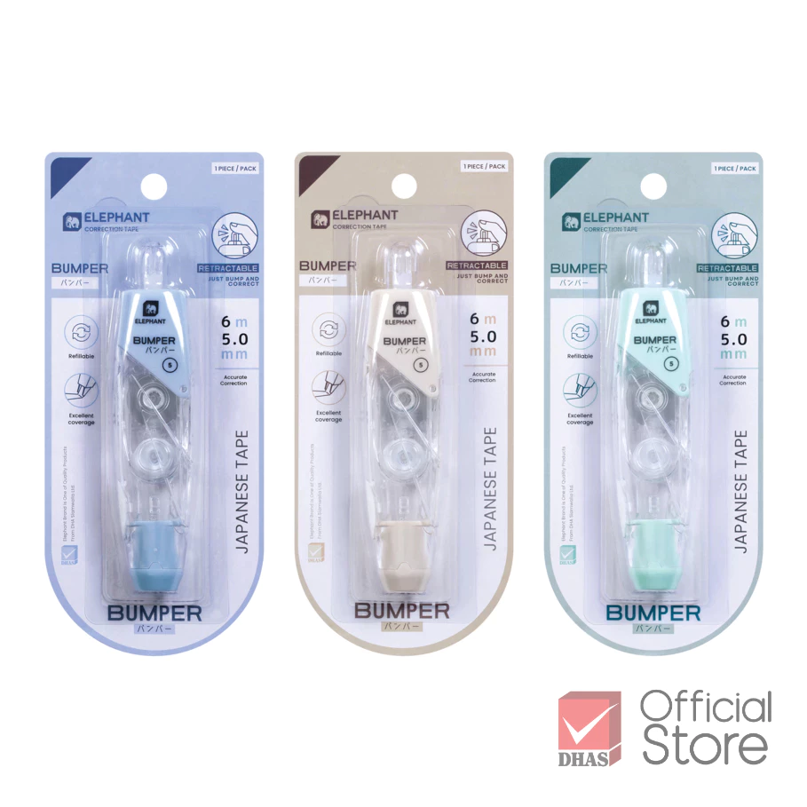 Elephant เทปลบคำผิด 6M รุ่น บัมเปอร์ 5MM (คละสี) จำนวน 1 ชิ้น
