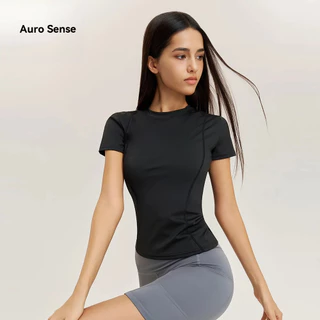 Auro Sense เสื้อออกกำลังกาย สำหรับ ผู้หญิง ผ้ายืดสูง แห้งไว ระบายเหงื่อ ทรงเข้ารูป เหมาะสำหรับ โยคะ วิ่ง ฟิตเนส