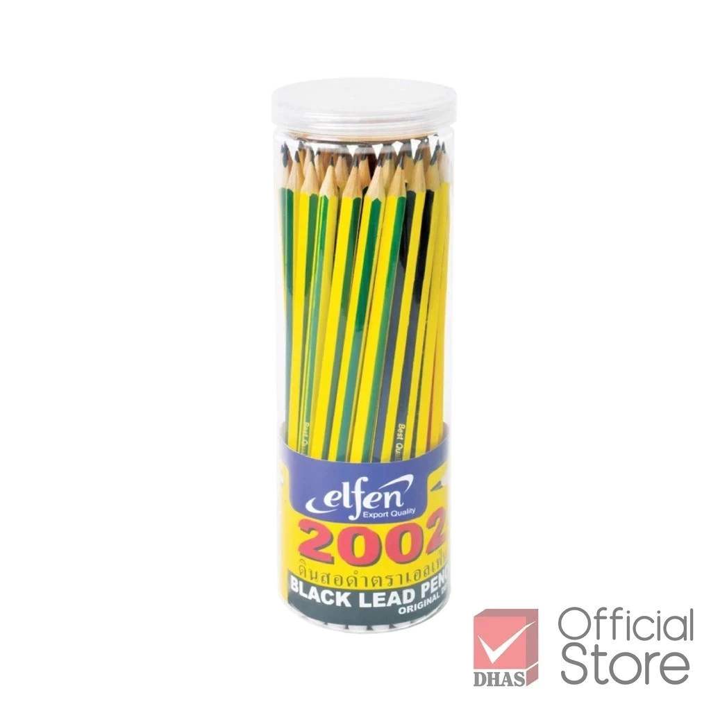 Elfen ดินสอดำ HB รุ่น 2002 V1 (ด้ามไม้ธรรมชาติ) - กระบอก 50 แท่ง