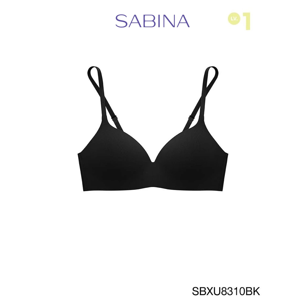 [Online Exclusive]  Sabina Pretty Perfect Level 1 เสื้อชั้นใน ไร้ตะเข็บ  ไร้โครง รหัส SBXU8310BK - ส