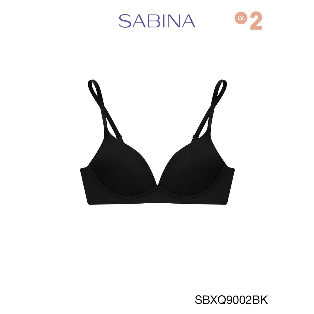 [Online Exclusive]  Sabina เสื้อชั้นใน Invisible Wire (ไม่มีโครง) Seamless Fit รุ่น TWENTY FIVE  รหัส SBXQ9002BK สีดำ