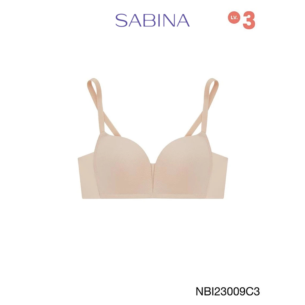 [Online Exclusive]  Sabina Modern V Level 3 เสื้อชั้นใน ไร้ตะเข็บ ไร้โครง รหัส NBI23009C3 - สีเนื้อเข้ม