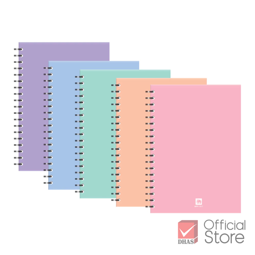 Elephant สมุดโน๊ต สมุดริมลวด 70G 100S A5 และ A6 (กระดาษไม่มีเส้น) คละสี จำนวน 1 เล่ม