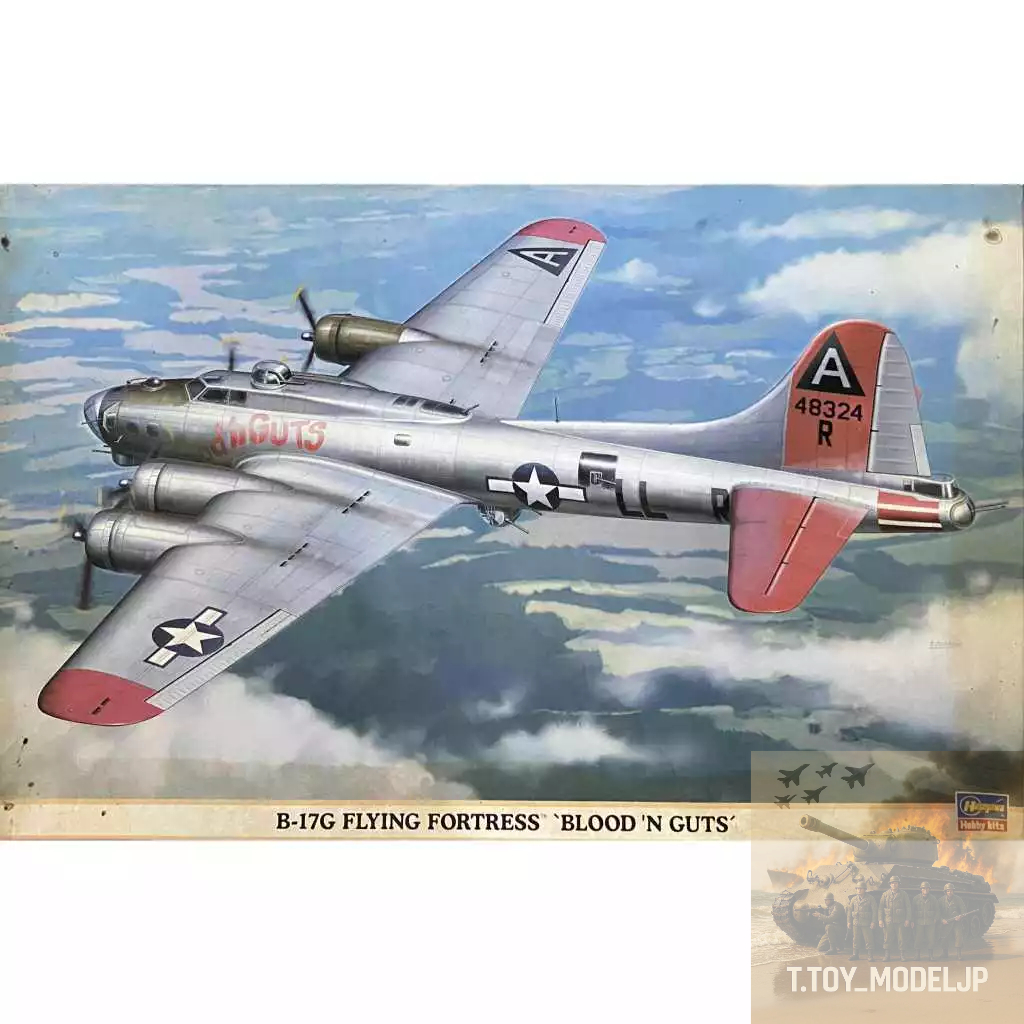 Hasegawa 1/72 B-17G Flying Fortress Blood N Guts โมเดลเครื่องบินทิ้งระเบิดขนาดใหญ่ของอเมริกา  เครื่อ