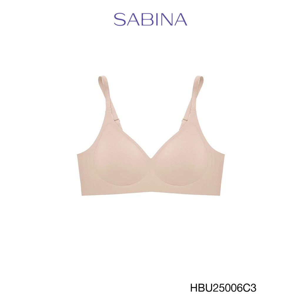 Sabina Habpy Pretty Perfect Level 1 เสื้อชั้นใน ไร้ตะเข็บ ไร้โครง รหัส HBU25006C3 - สีเนื้อเข้ม