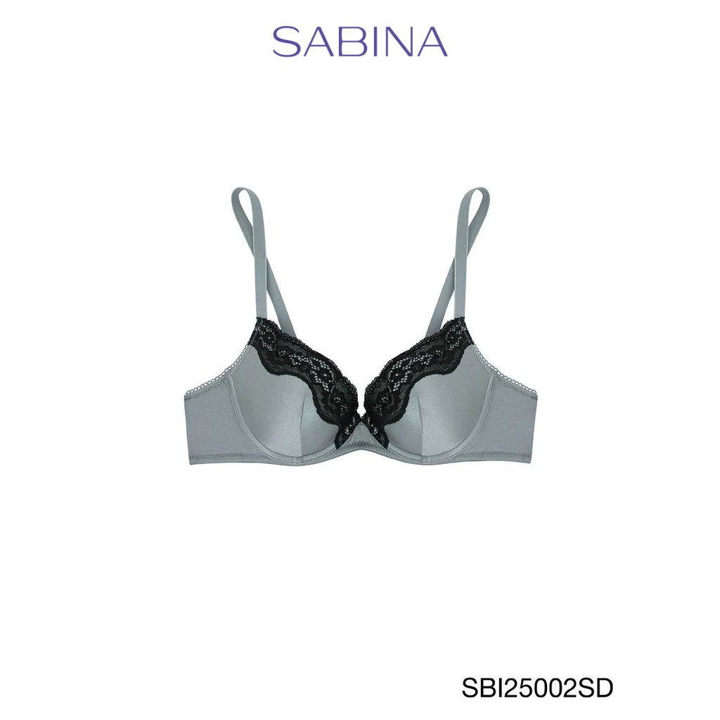 Sabina Modern V Level 3 เสื้อชั้นใน  มีโครง รหัส SBI25002SD - สีเทาเข้ม
