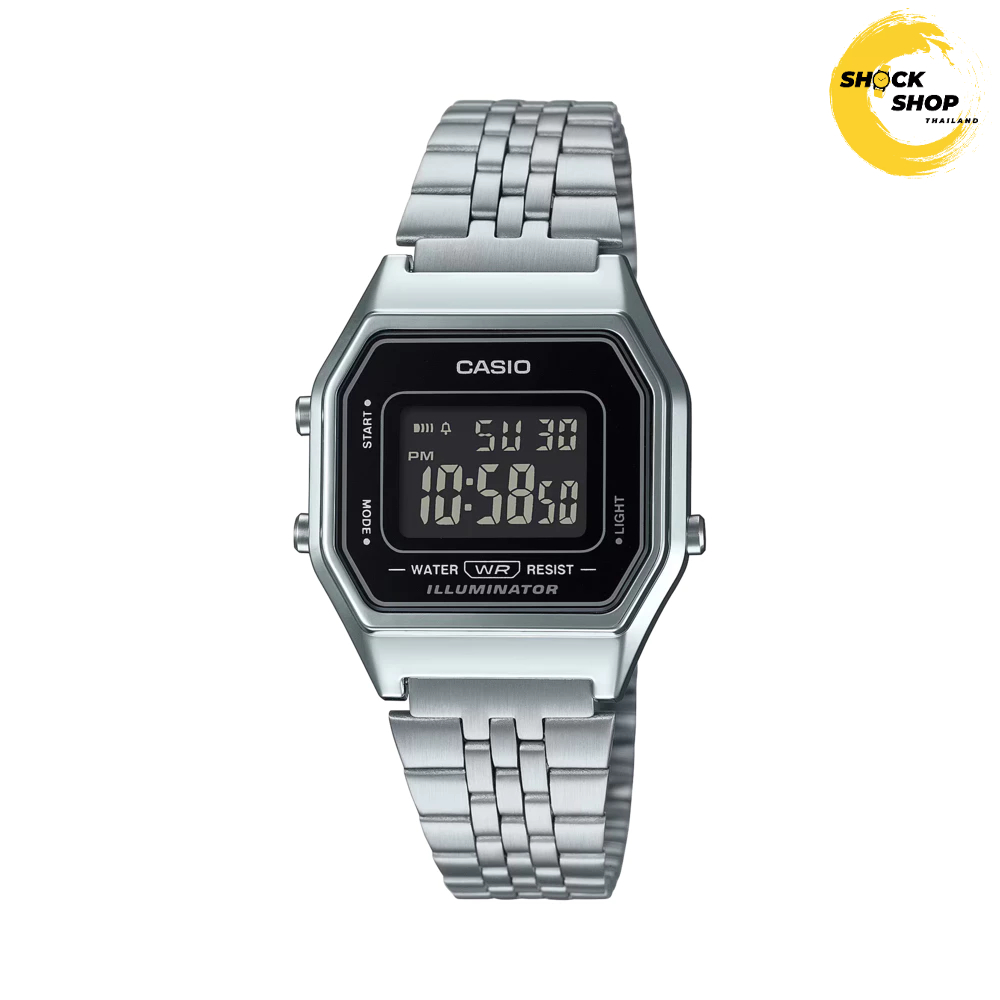 CASIO นาฬิกาข้อมือผู้หญิง ดิจิตอล รุ่น LA680WA,LA680WEL วัสดุสเตนเลสสตีล,สายหนัง คาสิโอ