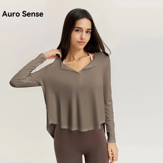 Auro Sense เสื้อ เสื้อยืด เสื้อแขนยาว ออกกำลังกาย แบบหลวม สำหรับ ผู้หญิง เหมาะสำหรับ ฟิตเนส โยคะ การออกกำลังกาย ห้องมีแ