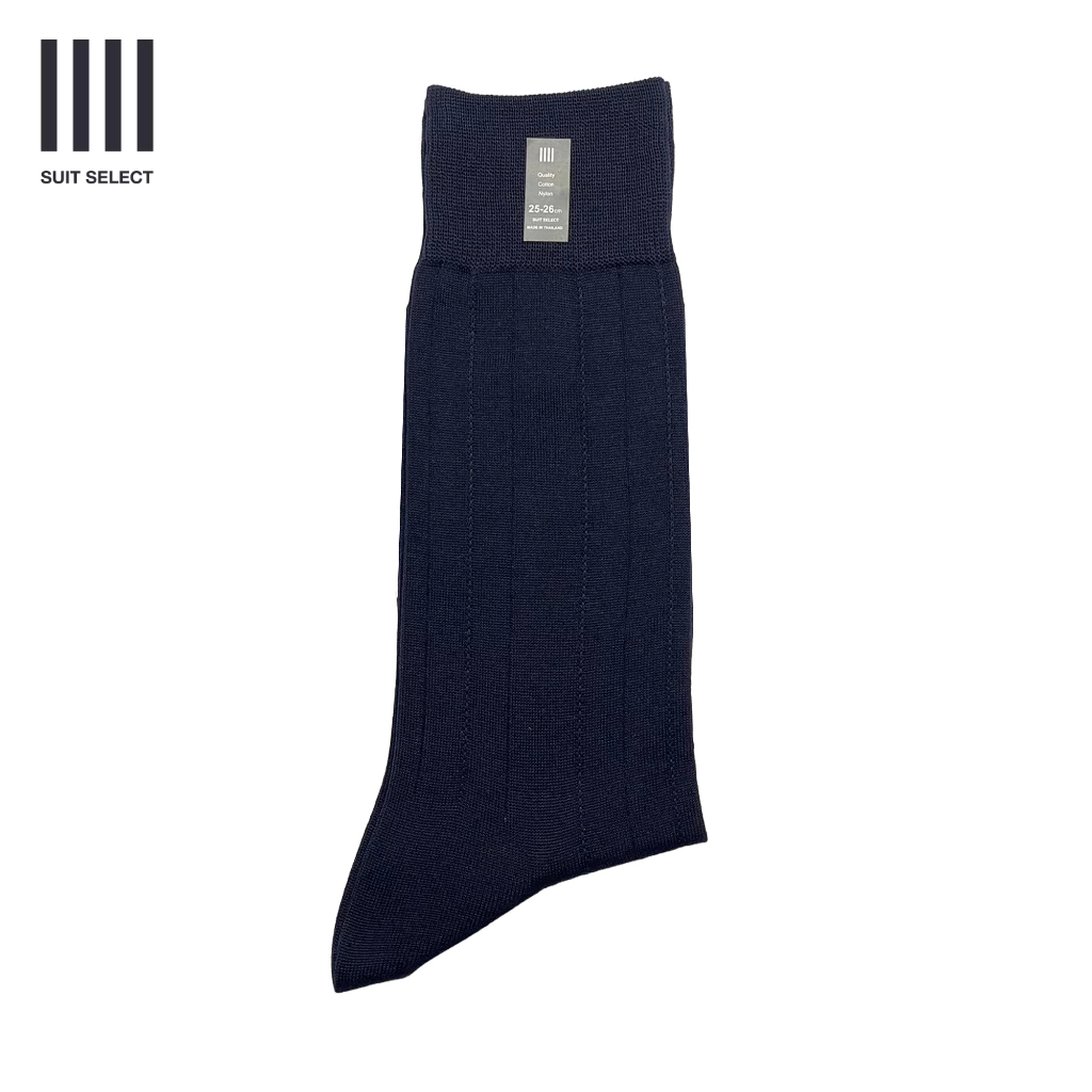 SUIT SELECT Shadow Stripe Socks (Navy) ถุงเท้าทำงานผู้ชายสีน้ำเงิน