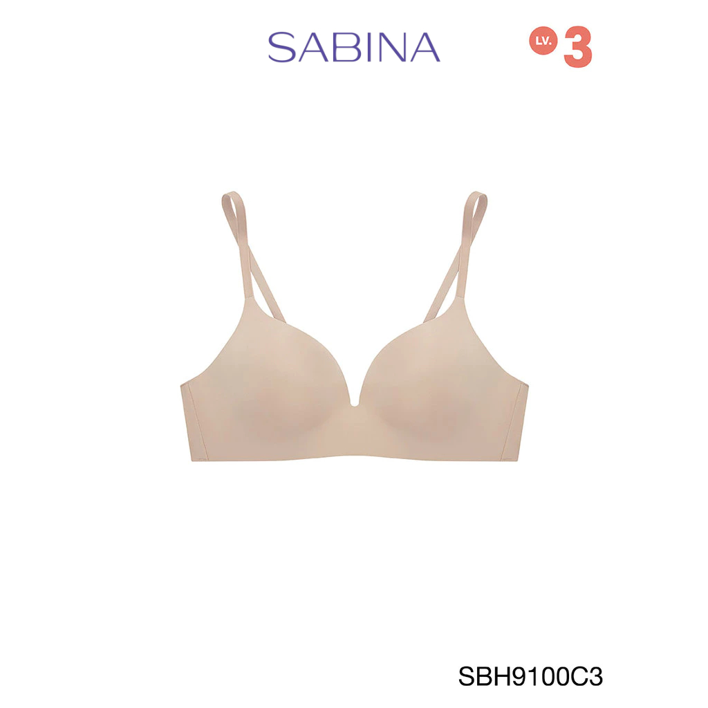 Sabina Soft Doomm Level 3 เสื้อชั้นใน ไร้ตะเข็บ  ไร้โครง รหัส SBH9100C3 - สีเนื้อเข้ม