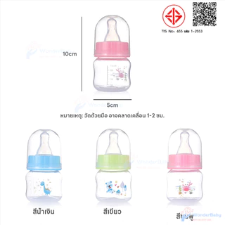 WONDERBABY ขวดนม ลวดลายน่ารัก ขวดนมเด็กโต ทนต่อการตกหล่น ขวดนมสำหรับทารกแรกเกิด ป้องกันการรั่ว ขวดนมกันแตก 50ml