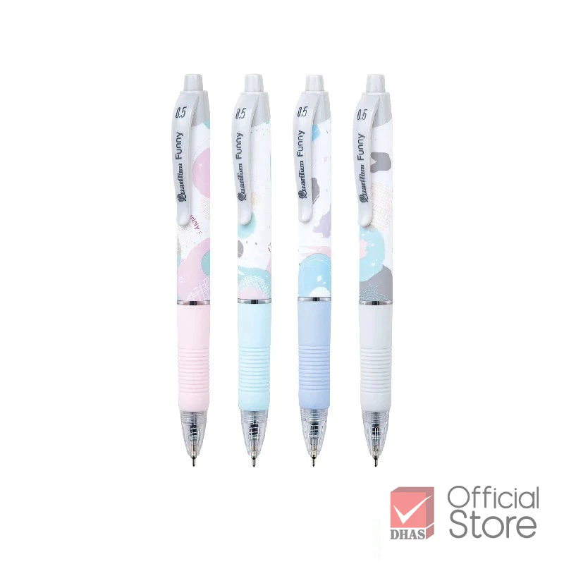 Quantum ปากกาลูกลื่น 0.5 มม. รุ่น Funny หมึกเจลลูลอยด์ สีน้ำเงิน (ด้ามคละสี) – จำนวน 1 ด้าม