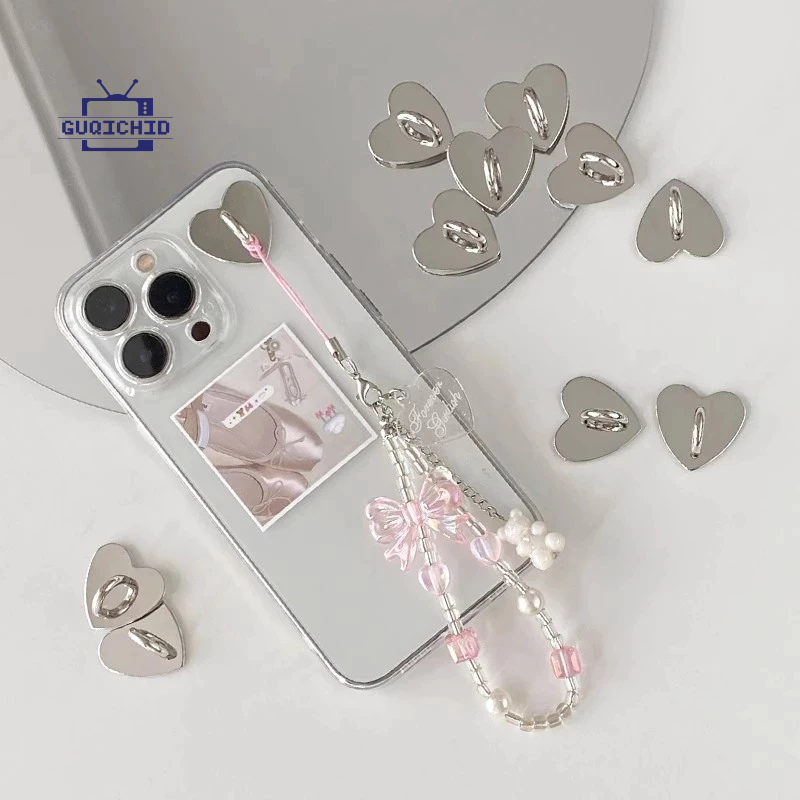 โทรศัพท์มือถือ แบบมีกาวในตัว พร้อมหัวเข็มขัด เรียบ และดูแล / ตัวยึดแหวนโทรศัพท์มือถือ รูปหัวใจ โลหะ / อุปกรณ์เสริม จี้หั