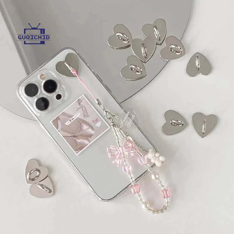 โทรศัพท์มือถือ แบบมีกาวในตัว พร้อมหัวเข็มขัด เรียบ และดูแล / ตัวยึดแหวนโทรศัพท์มือถือ รูปหัวใจ โลหะ / อุปกรณ์เสริม จี้หั