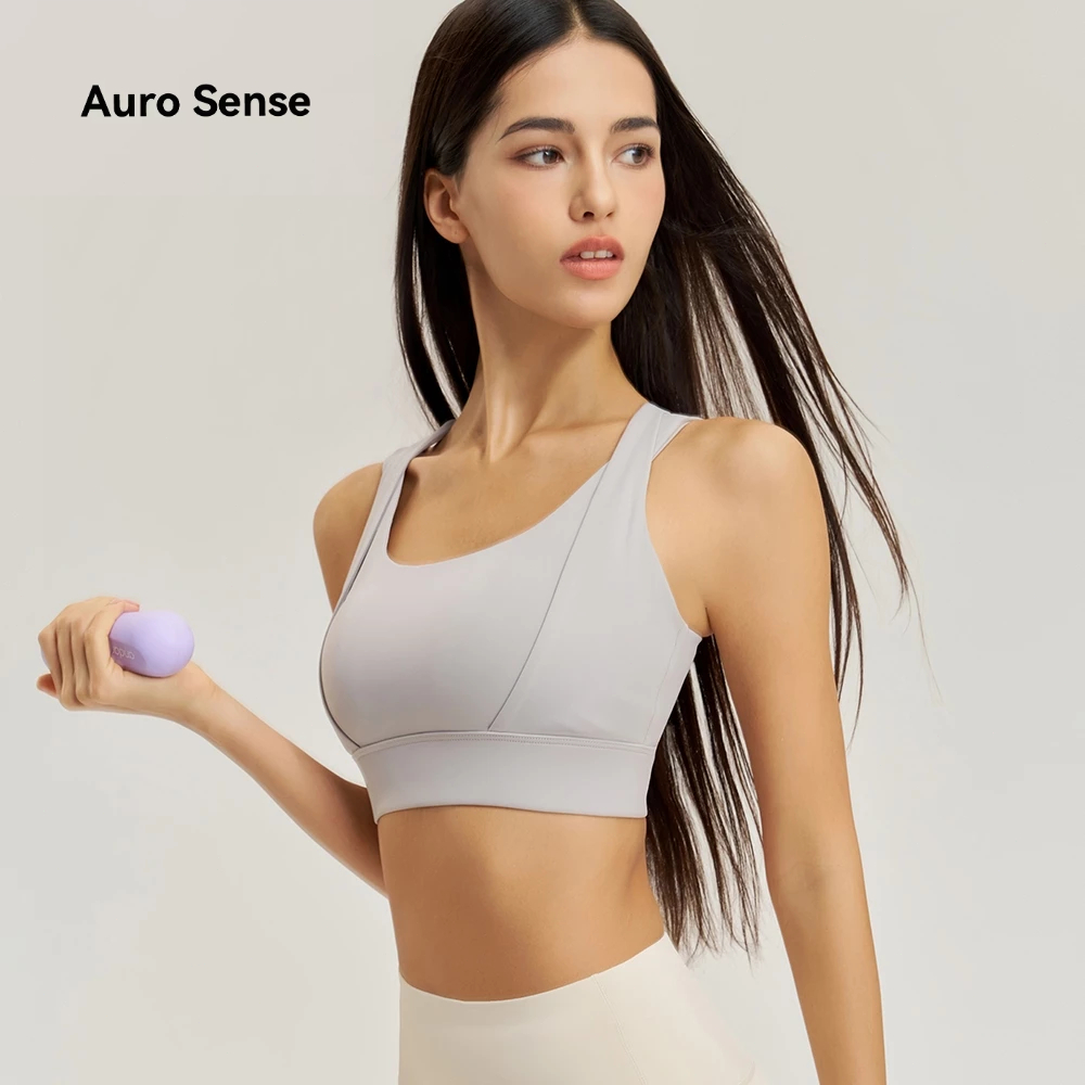 Auro Sense เสื้อออกกำลังกาย สำหรับ ผู้หญิง สายคล้องไหล่คู่ เสื้อออกกำลังกาย แบบเปิดหลังและไขว้