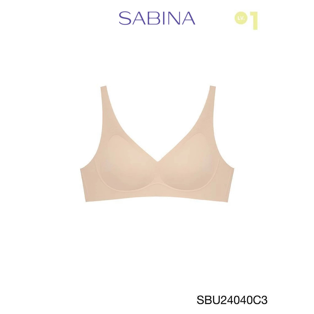 Sabina NEW BRALESS 2025 เสื้อชั้นในไร้ตะเข็บ ไร้โครง รหัส SBU24040C3 - สีเนื้อเข้ม