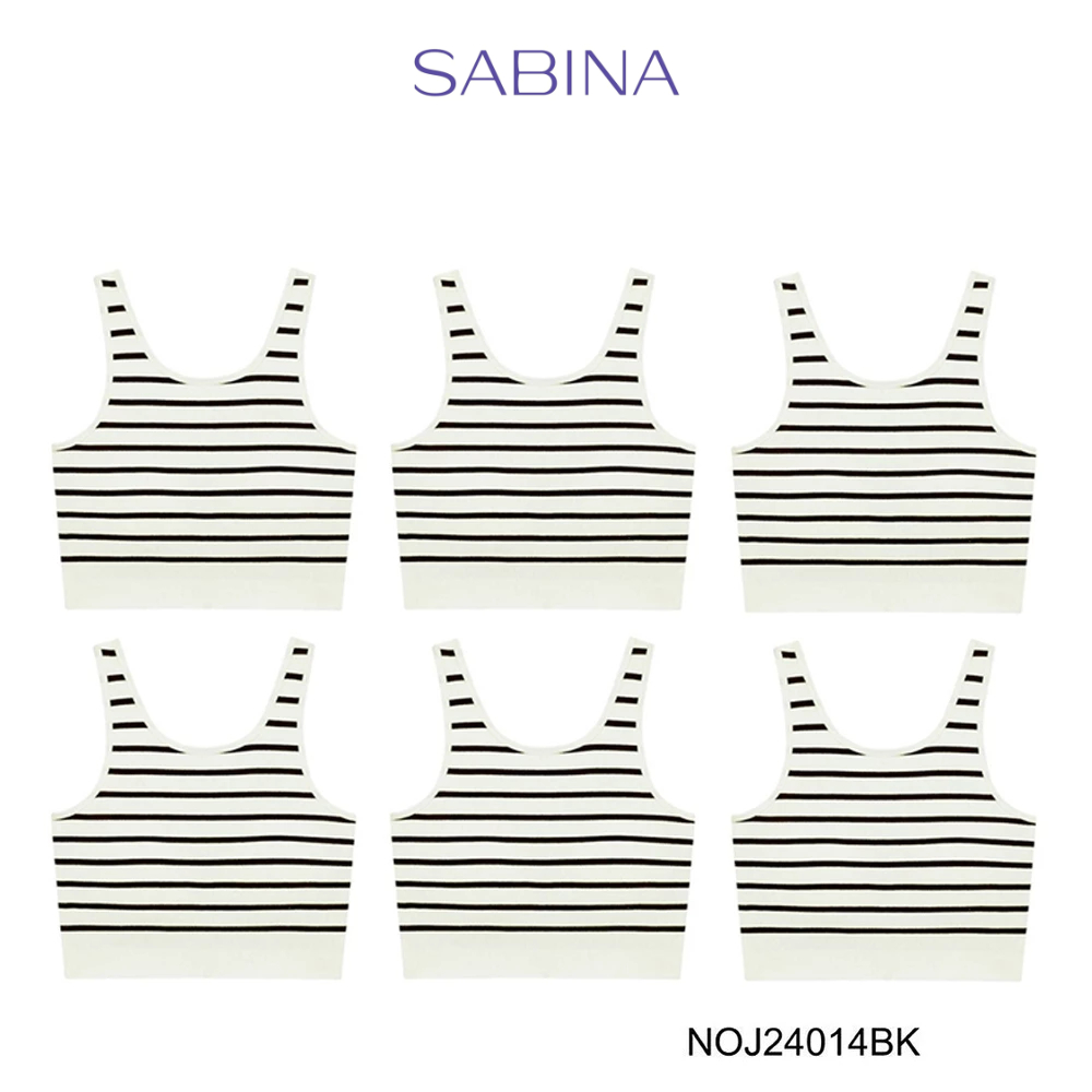 Sabina Bra Tops (Set 6 ชิ้น) [Online Exclusive] Loungewear เสื้อกล้าม รหัส NOJ24014BK - สีดำ