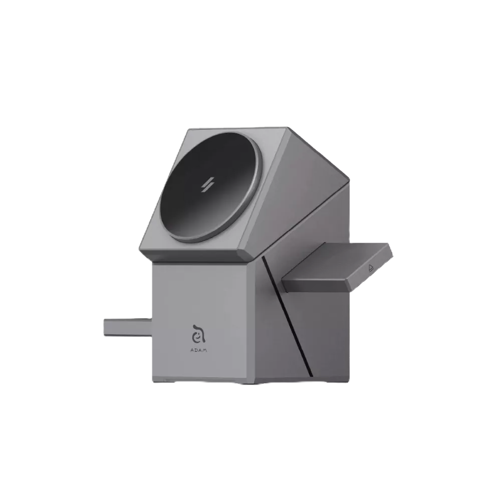 Adam Element แท่นชาร์จ Qube Qi2 3 in 1 Intelligent Charging Station - Titanium By Dotlife