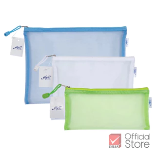 Elfen กระเป๋าซิป กระเป๋าซิปตาข่าย ไนลอน คละสี จำนวน 1 ชิ้น