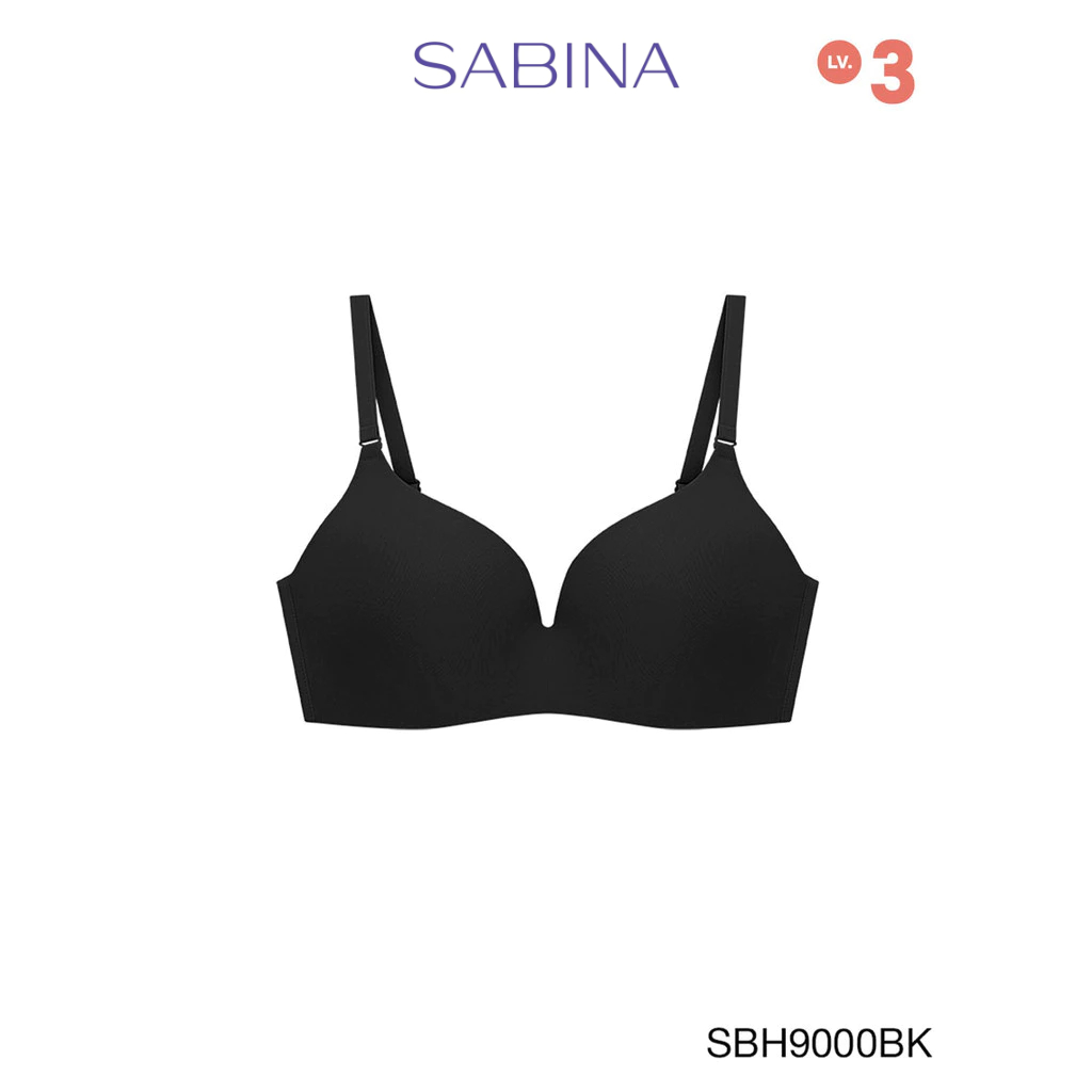 Sabina Soft Doomm Level 3 เสื้อชั้นใน ไร้ตะเข็บ  ไร้โครง รหัส SBH9000BK - สีดำ