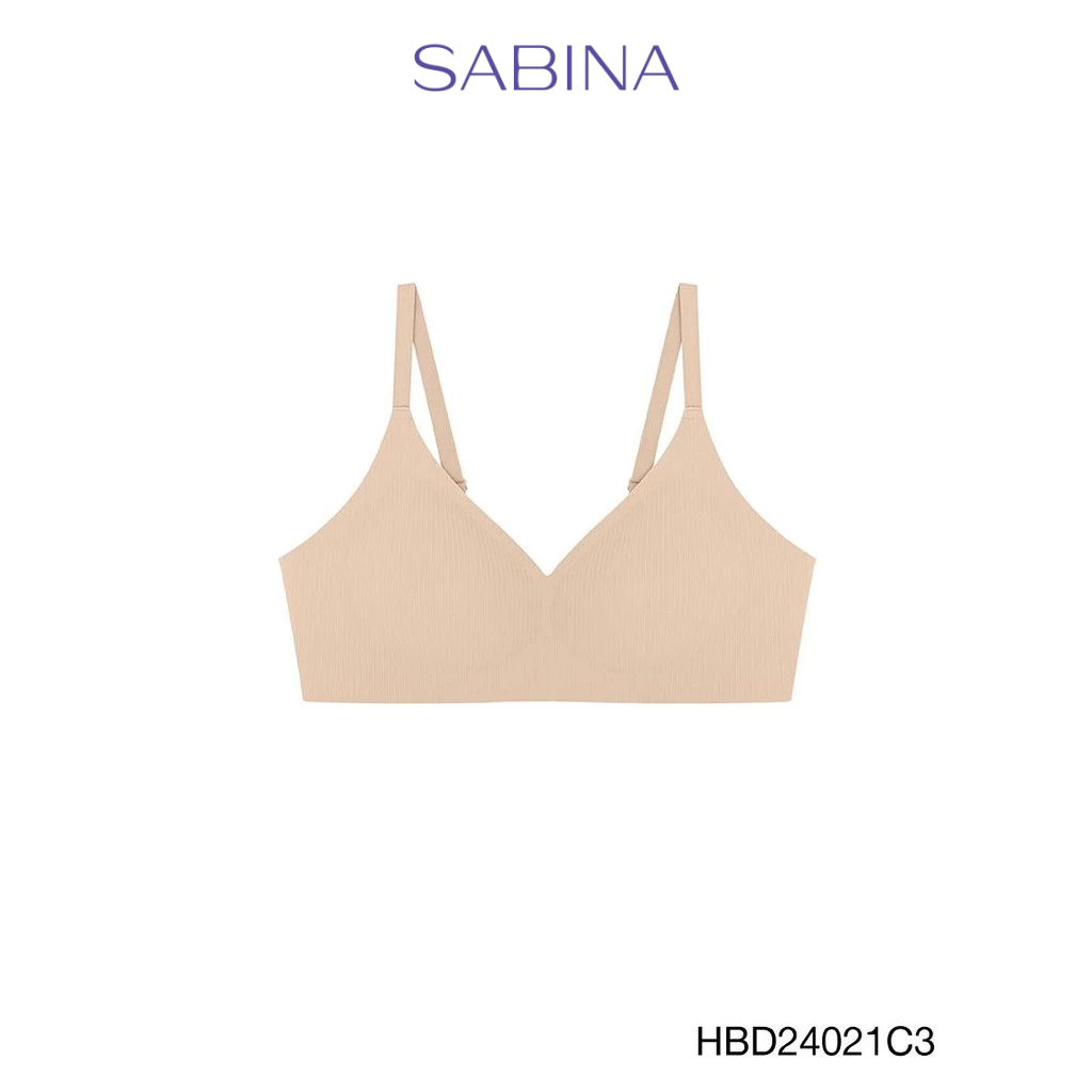 Sabina Habpy Perfect Bra Level 1 เสื้อชั้นใน ไร้ตะเข็บ ไร้โครง รหัส HBD24021C3 - สีเนื้อเข้ม