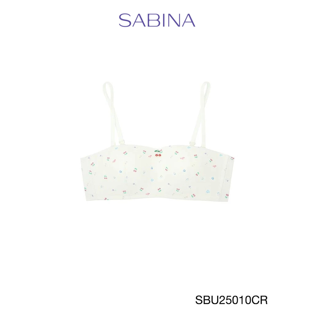 Sabina Pretty Perfect Level 1 เสื้อชั้นใน เกาะอก  ไร้โครง รหัส SBU25010CR - สีครีม