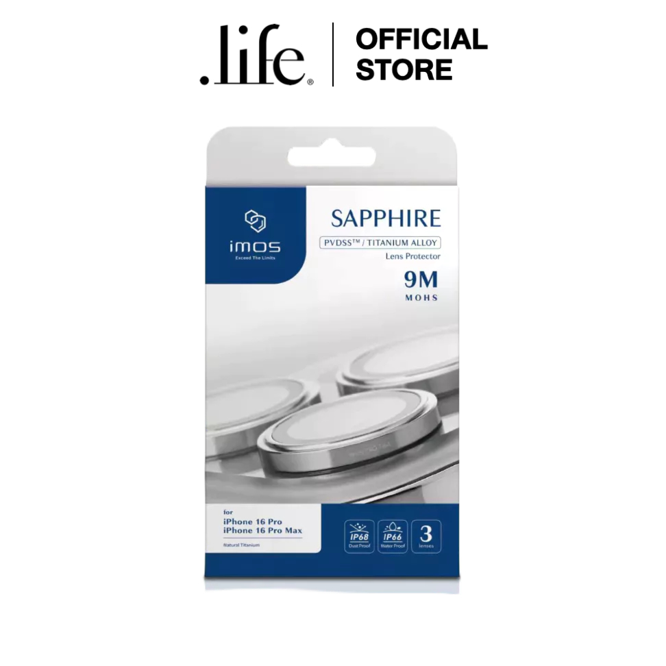 IMOS Sapphire Lens Protector Titanium for iPhone 16 Pro/16 Pro Max - Natural Titanium By Dotlife