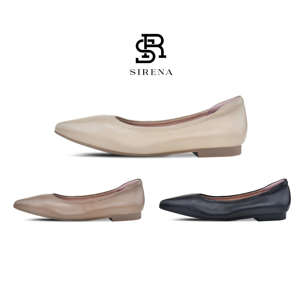 SIRENA รองเท้าหนังแท้ ส้น 0.5 นิ้ว รุ่น JASMINE | รองเท้าคัทชูผู้หญิง