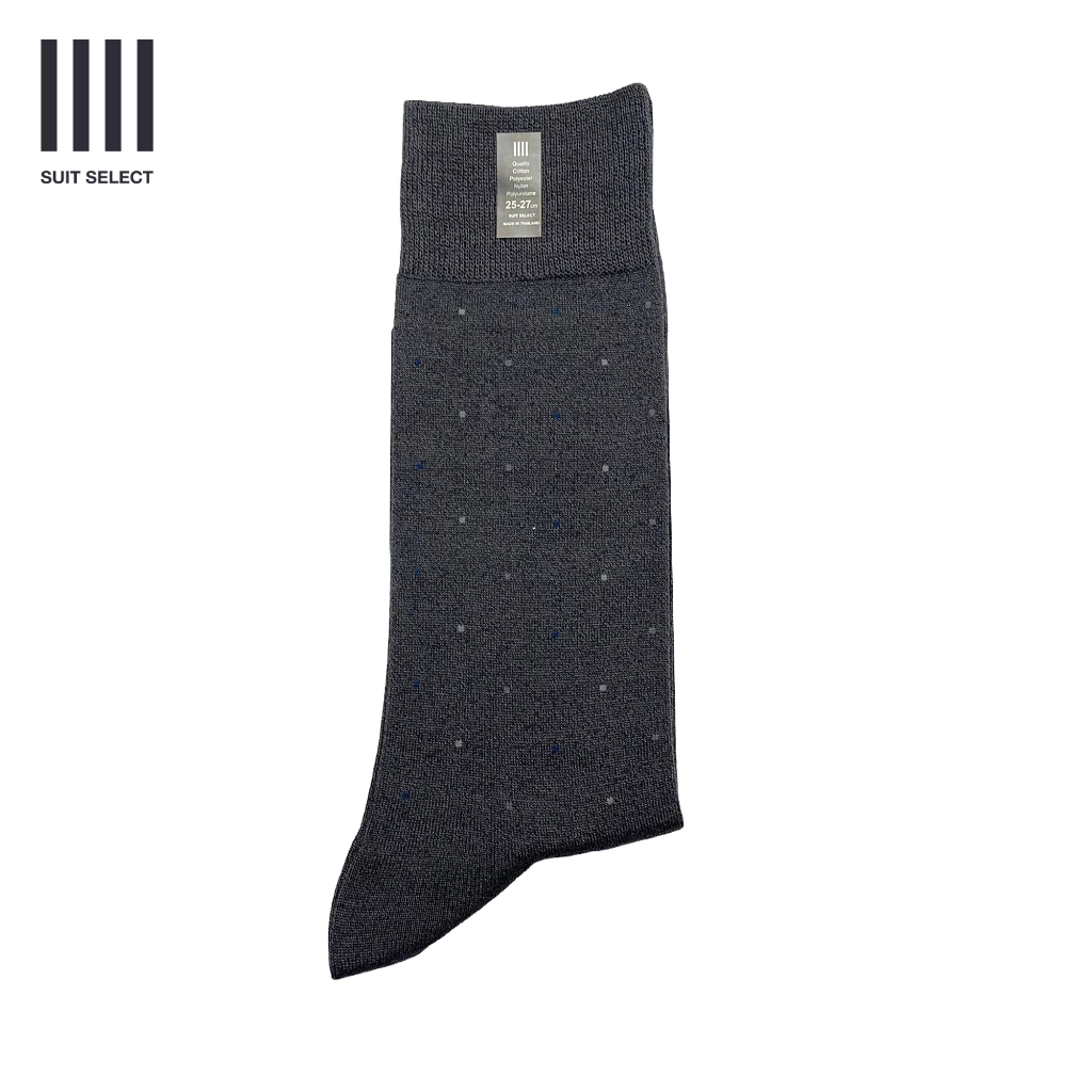 SUIT SELECT Polka Dot Socks (Gray) ถุงเท้าทำงานผู้ชายสีเทาลายจุด